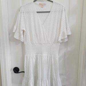 Michael Kors White Eyelet Midi Dress